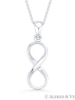Infinity Symbol / Figure 8 Charm Pendant in .925 Sterling Silver